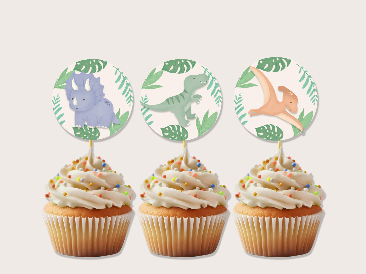 Printable Dinosaur Cupcake Topper