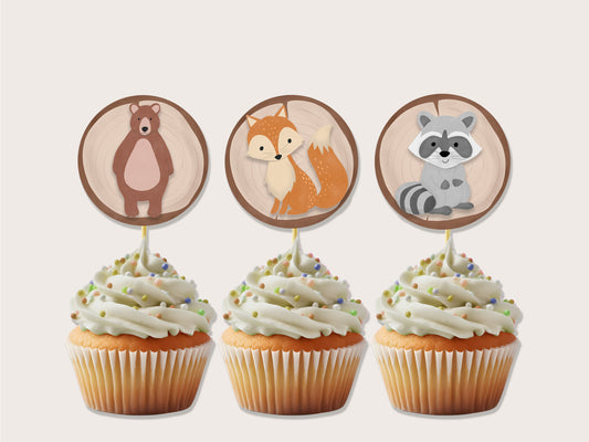 Printable Woodland Cupcake Topper