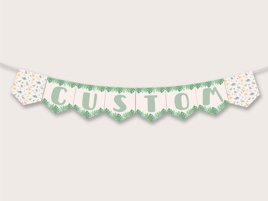 Dinosaur Party Banner - Printable & Editable
