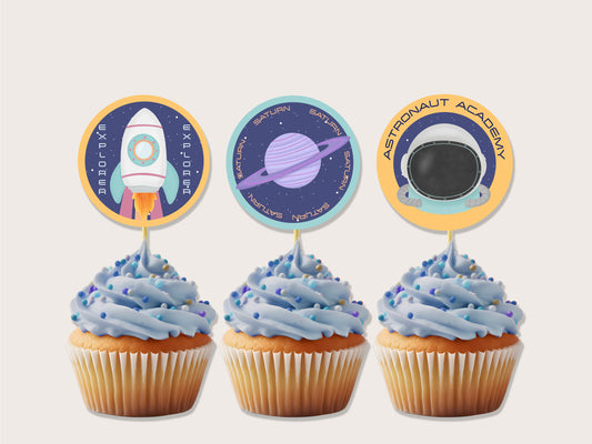 Printable Space Cupcake Toppers