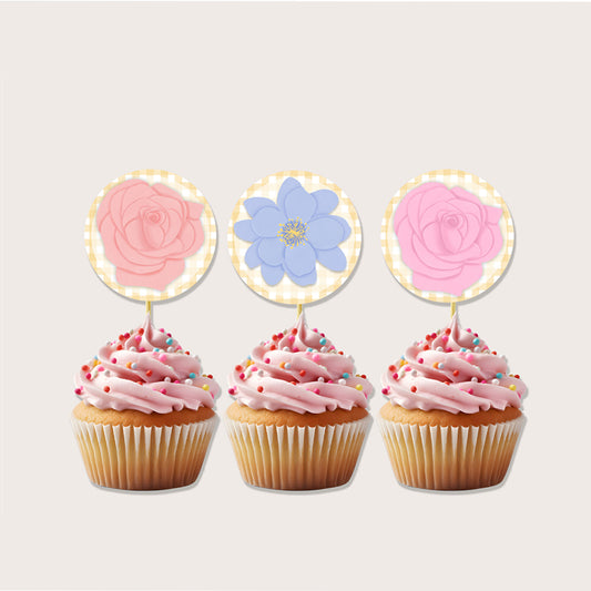 Printable Flower Cupcake Toppers