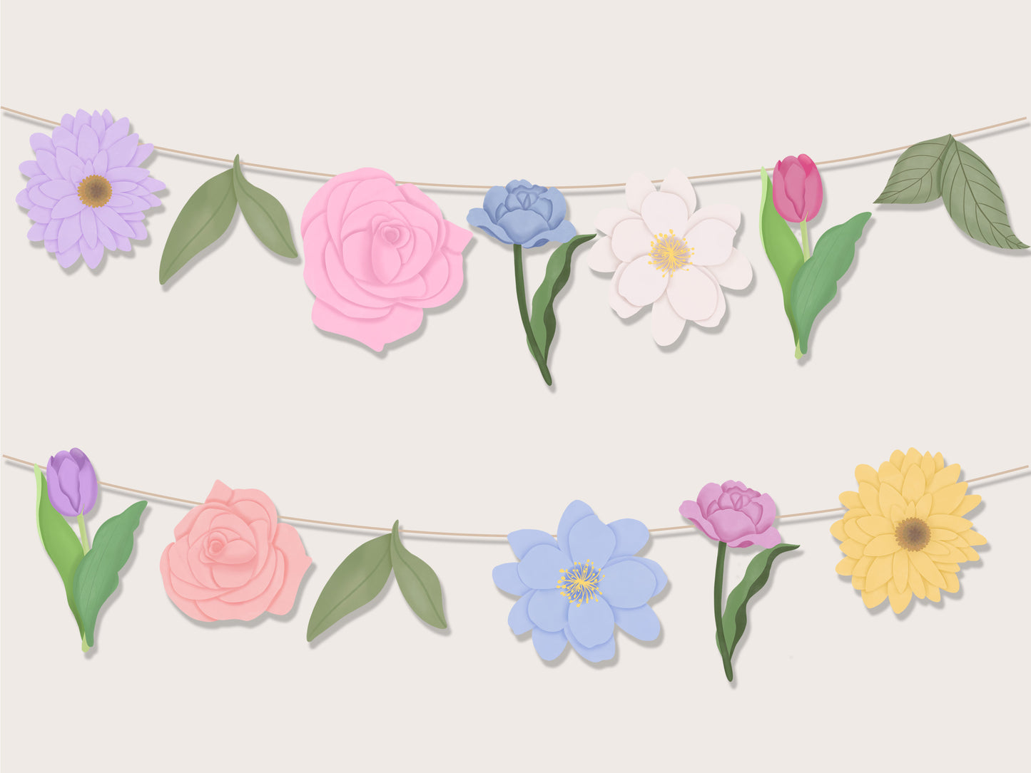 Printable Floral Garland