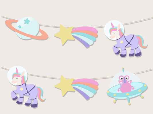 Printable Astronaut Unicorn Garland