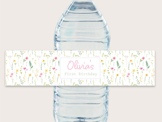 Floral Bloom Bottle Labels - Printable & Customizable