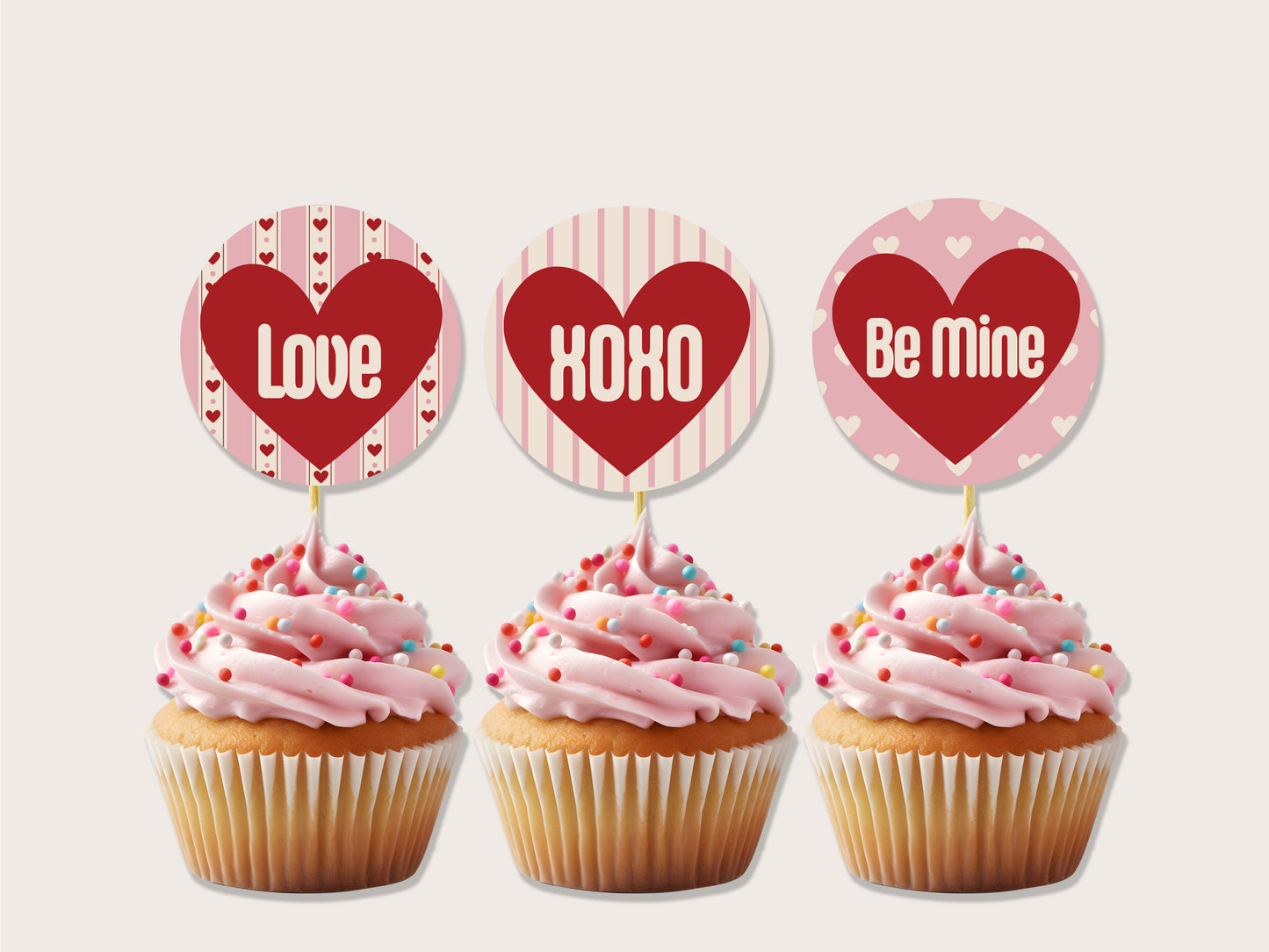 Printable Valentine's Cupcake Topper