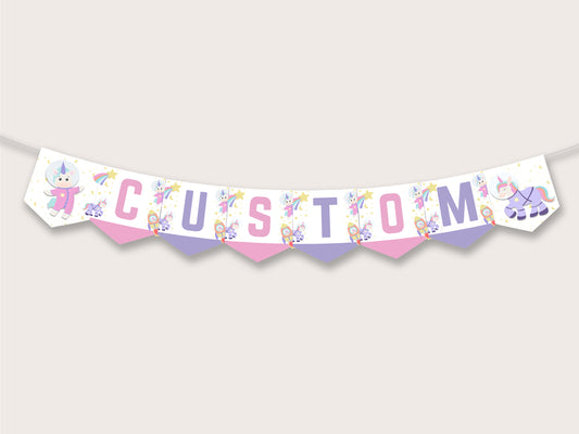 Astronaut Unicorn Party Banner - Printable & Editable