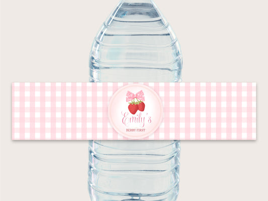 Strawberry Bottle Labels - Printable & Customizable