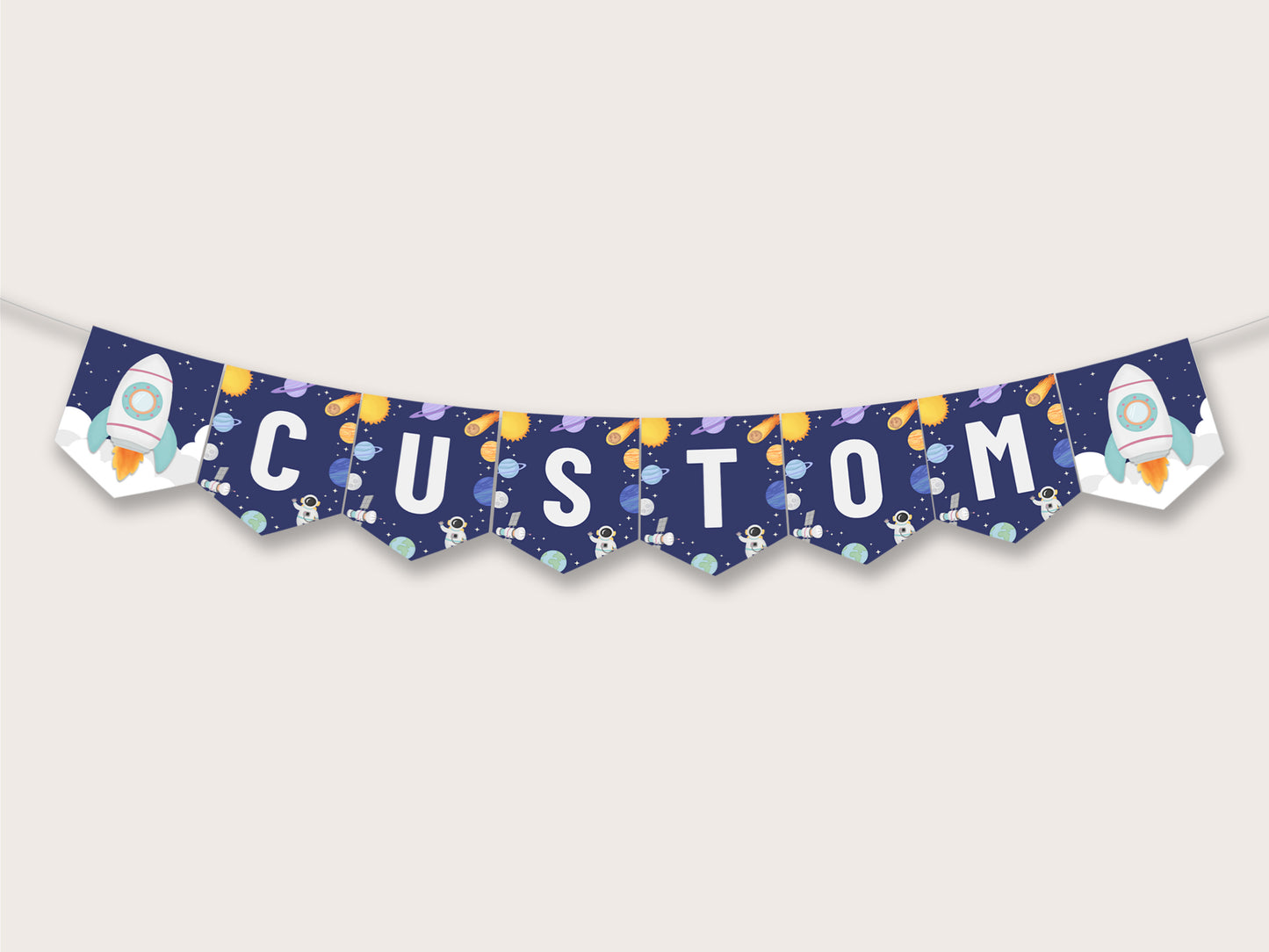Space Party Banner - Printable & Editable