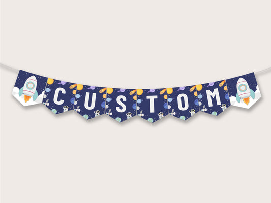 Space Party Banner - Printable & Editable