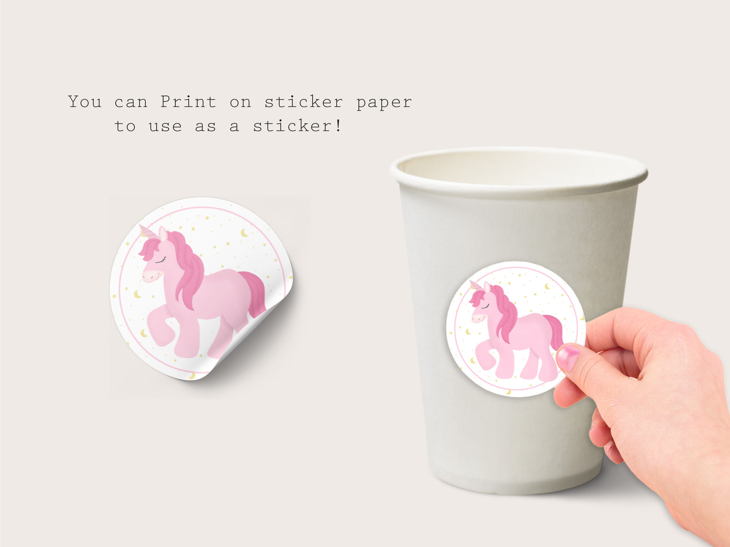Printable Unicorn Cupcake Topper