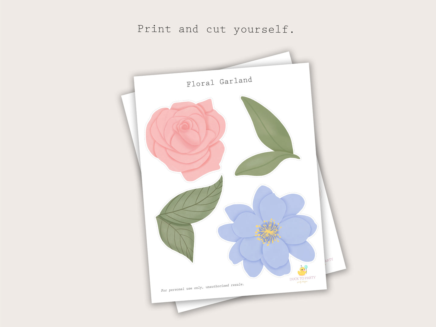 Printable Floral Garland