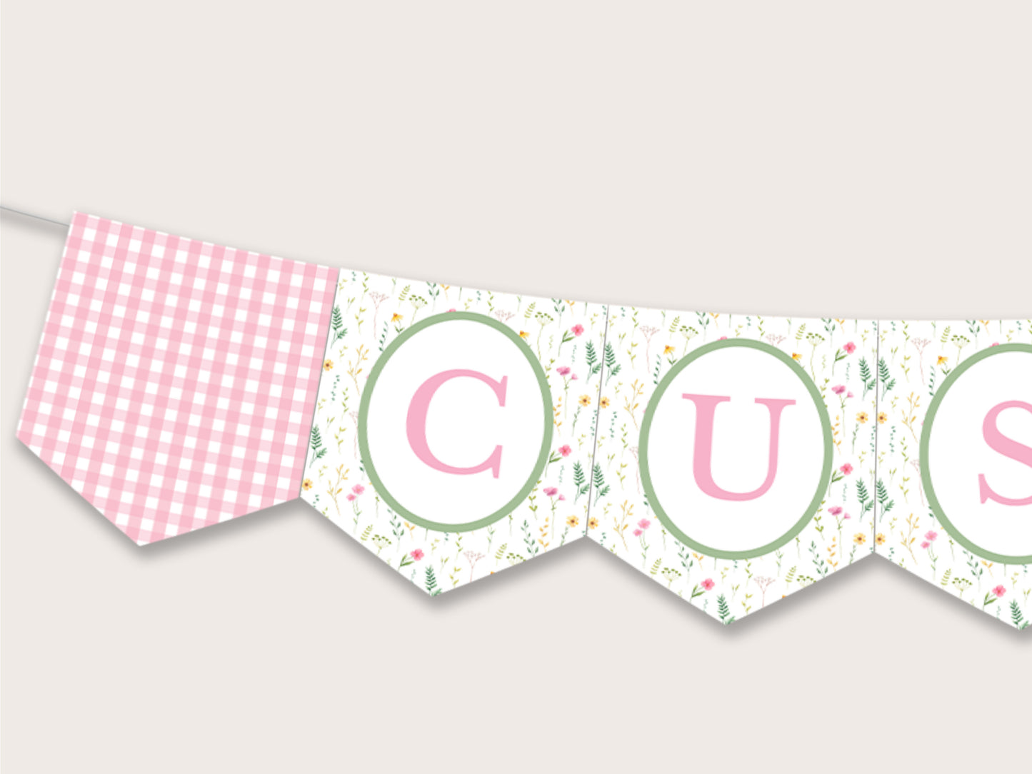 Floral Party Banner - Printable & Editable