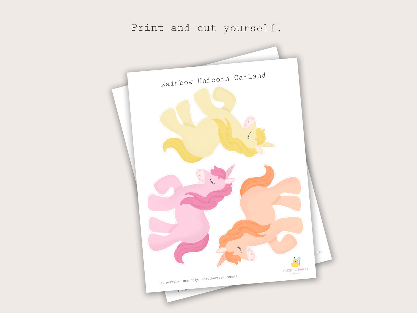 Printable Unicorn Garland