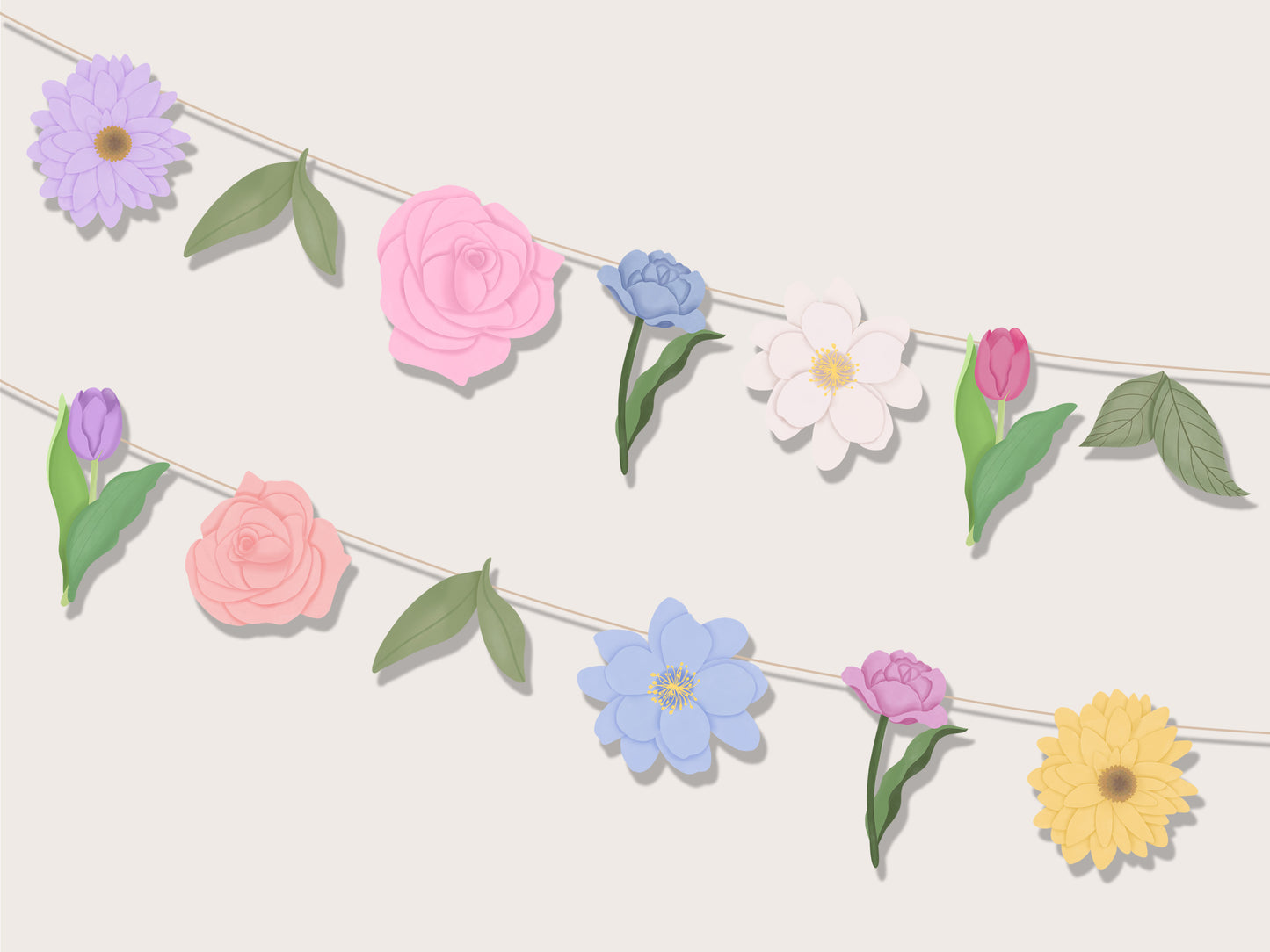 Printable Floral Garland