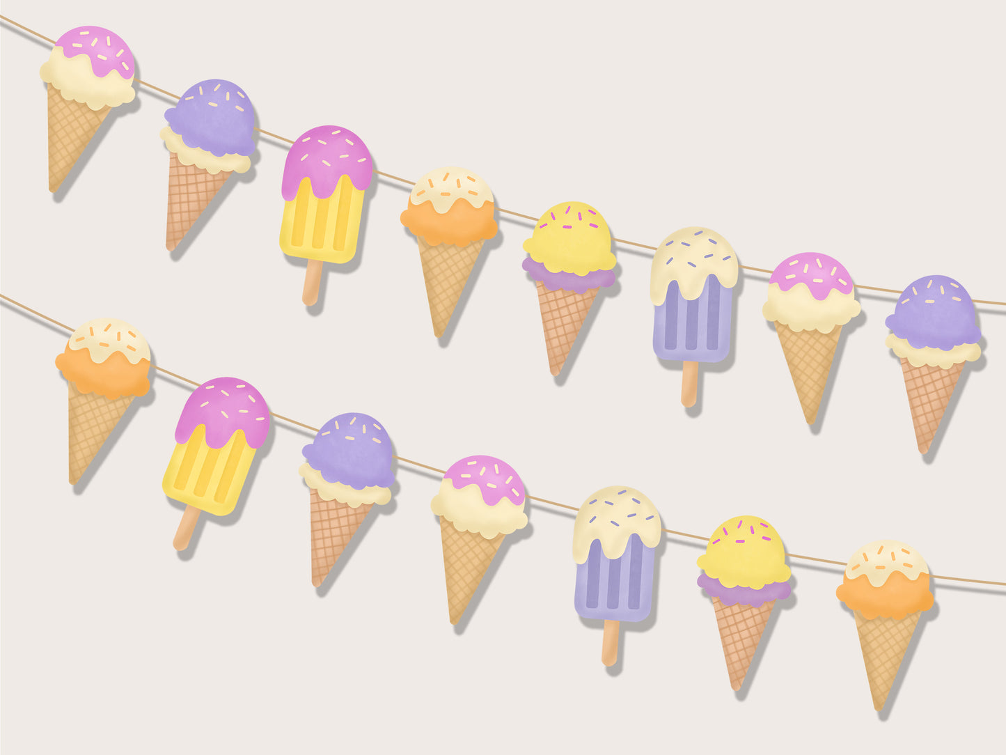 Printable Ice Cream Garland