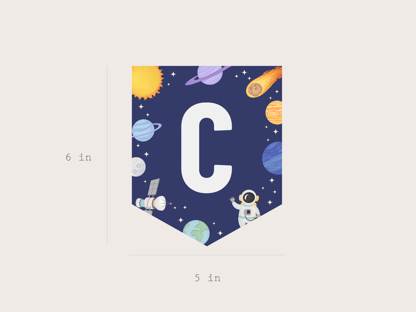 Space Party Banner - Printable & Editable