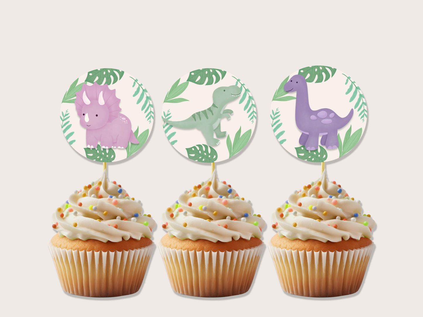 Printable Dinosaur Cupcake Topper