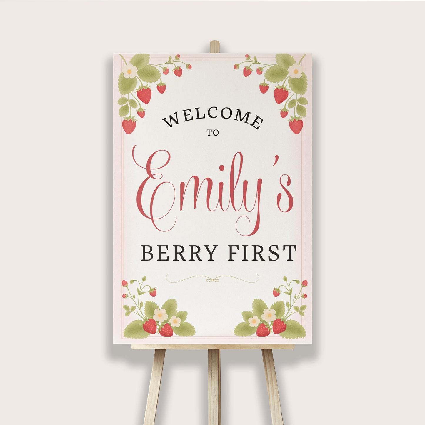 Printable Strawberry Welcome Sign
