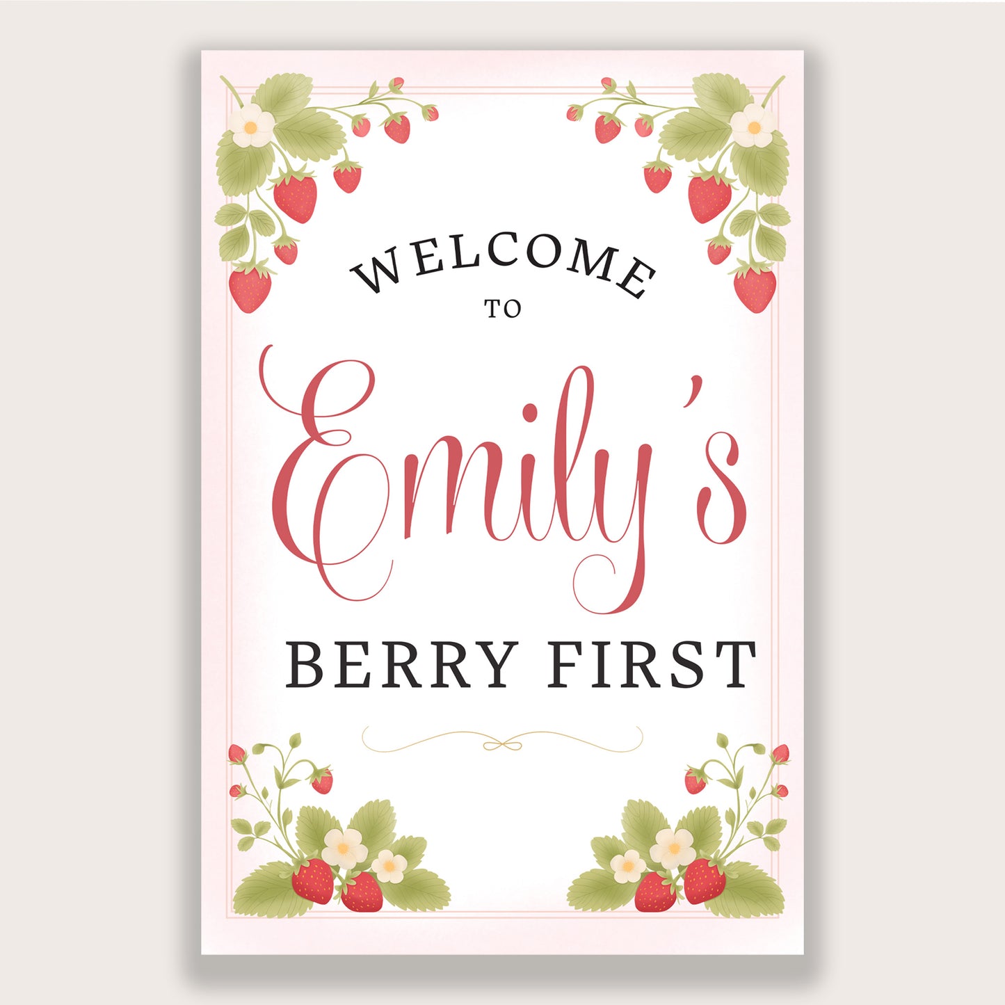 Printable Strawberry Welcome Sign