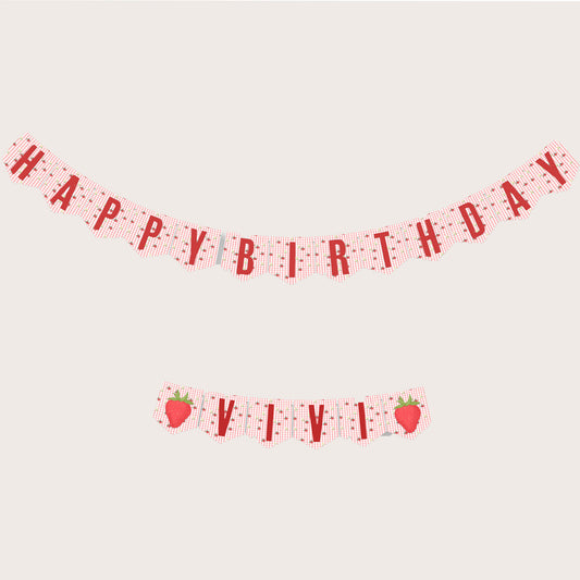 Strawberry Birthday Banner - Printable & Customizable